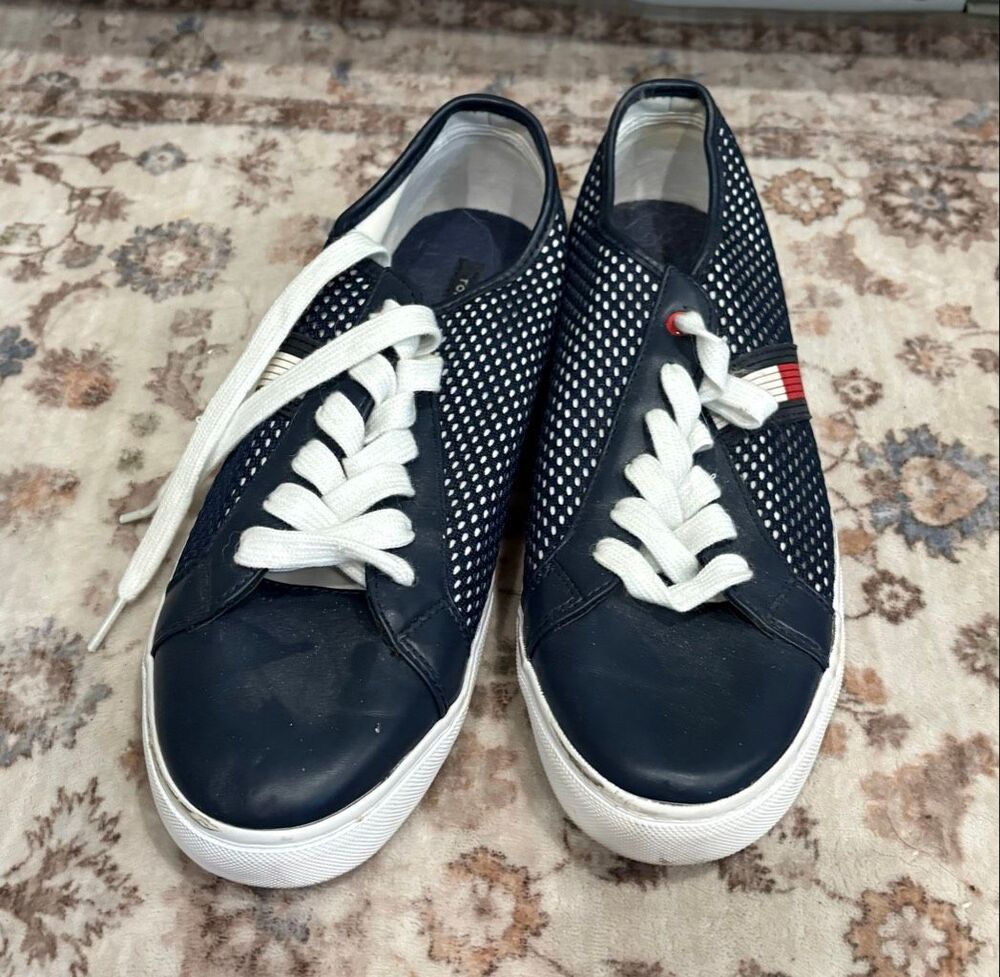 Tommy Hilfiger TW Liliana Sneakers Casual Lace Up Perforated Mesh Navy Blue 10M